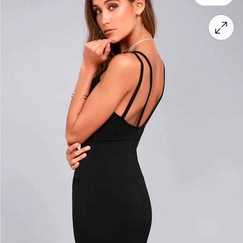 Lulu's Black Strappy Midi Dress